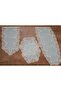 Nadide Luxury Laced Glitter Linen Fabric Mint Living Room Set 5 Pieces - 1366 - 6