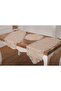 Nadide Luxury Laced Glitter Linen Fabric Beige Living Room Set 5 Pieces - 1365 - 3