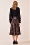 Women's Brown Patterned Satin Surface Skirt DD01142 - 5