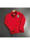 Diver Stand Collar Zippered Tracksuit Reflective Detailed Paris Printed Red Color Scuba Fabric Slim Fit - 3