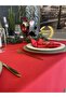 Royal Linen Textured Tablecloth Red - 6