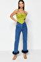 Açık Yeşil Crop Astarlı Korse Detaylı Örme Büstiyer TPRSS23BS00006 - 2