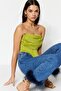 Açık Yeşil Crop Astarlı Korse Detaylı Örme Büstiyer TPRSS23BS00006 - 3