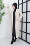 Women's Stone Color Knitted Patterned Knitwear Cardigan with Pockets - 6