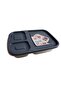Smoked Smart Rectangular 3 Compartment Storage Container