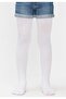 Girl's Plain White Extra Cotton 90 Denier Pantyhose, Pack of 6