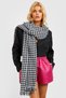 Houndstooth Patterned Soft Textured Scarf