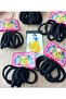 Black Towel Rubber Buckle Small Hair Accessory 10 Pieces