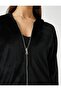 Loves Sport - Text Embroidered Velvet Hooded Sweatshirt - 5