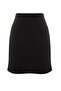 Black Elastic Waist Knitted Mini Pencil Plus Size Skirt Tbbaw23Az00009 - 12
