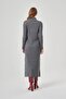 Corded Knitwear Dark Gray Dress - 6