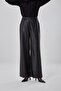 Comfortable Black Trousers with Leather Detail - 3