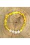 Drop Amber Quartz Natural Stone Matte Adult Elastic Bracelet - 3