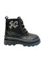 6771f Leather Boots Anatomical Girl's Boots Black Khaki - 3