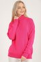 Women's Fuchsia Interlock Full Fisherman Knitwear Sweater