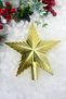 Christmas Pine Tree Overhead Gold Color Bright 20X20 cm Golden Yellow New Year Hard Star Overhead - 2