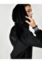 Loves Sport - Text Embroidered Velvet Hooded Sweatshirt - 3