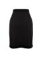 Black Elastic Waist Knitted Mini Pencil Plus Size Skirt Tbbaw23Az00009 - 14