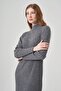 Corded Knitwear Dark Gray Dress