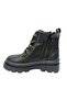 6771f Leather Boots Anatomical Girl's Boots Black Khaki - 2