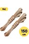 150 Cm Beige Flat Waxed Laces, Cotton Knitted Boots Shoelaces