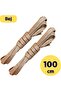 100 Cm Beige Flat Waxed Laces, Cotton Knitted Boots Shoelaces