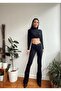 Bella Flared Leg Jeans Black Colorfast Extra Lycra High Waist Long Leg (collector) - 5