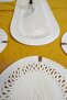 Embroidered White, Placemat Set of 6 Jute Plate and Runner, Durable, Heat Sensitive. - 2