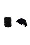 Black Women Men Winter Thermal Fleece Drawstring Beanie String Hat Drawstring Neck Collar Outdoor Women's Beanie - 2