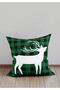 New Year's Deer Plaid Throw Pillow Cover, Christmas Deer Throw Pillow Cover, Deer Plaid Patterned Throw Pillow Cover - 3