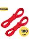 100 Cm Red Flat Waxed Laces, Cotton Knitted Boots Shoelaces