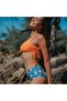 Floral Side Rope Detailed High Waist Bikini Set - 3