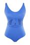 Blue Deep V Neck Cut-Out Tie-Up Cover-Up Plus Size Swimsuit Tbbss22Ma0302 - 8