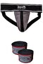 Men's Kogi Kuki Groin Protector and 3.5 Meters Black Elastic Boxing Bandage Set of 2