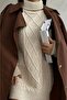 Women's Beige Oversize Turtleneck Knitted Sweater 5243 - 3