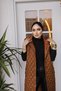 Women's Hooded Slit Detailed Long Filling Vest - 7