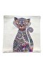 Woven Cat Motif Decorative Throw Pillow Pillow Case Set of 2 - 2