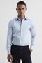Men's Light Blue 100% Cotton Satin Non-iron Ironing Casual Pocketless Modern Fit Shirt - 2