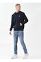 Hooded Collar Navy Blue Men's Sweater Herman - 4