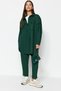 Dark Green Pocket Detail Snap Closure Shirt-Pants Woven Set TCTAW22US0013 - 2
