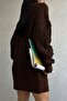 Women's Brown Oversize Turtleneck Knitted Sweater 5243 - 2