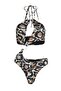 Leopar Desenli Aksesuarlı Halter Yaka Kaplı Brazilian Mayokini TBESS23MA00068 - 4