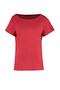 Kırmızı %100 Pamuk Oversize/Geniş Kalıp Kayık Yaka Örme T-Shirt TWOSS20TS0140 - 6