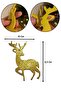 Gold Felt Deer Christmas Tree Ornament Glittered Eva Tree and Gift Ornament 6 Pieces - 2