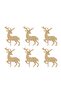 Gold Felt Deer Christmas Tree Ornament Glittered Eva Tree and Gift Ornament 6 Pieces - 4