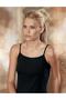 Pack of 3 Ribbed Rope Strap Women's Undershirt 100% Cotton Black