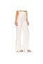 Women's White Wide Leg High Waist Pants - 4