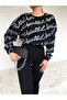 Women's Black Steel Knitted Tights - 5