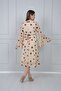 V-Neck Belted Chiffon Dress - Cream - 4