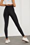 Women's Black Waist-Sculpting Shiny Disco Leggings - 7